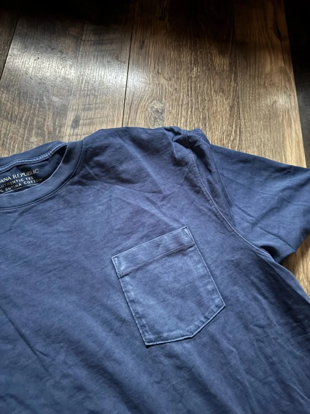 Banana Republic Supima Cotton Navy Short-Sleeve Pocket Tee